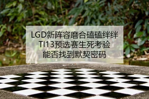 LGD新阵容磨合磕磕绊绊 TI13预选赛生死考验 能否找到默契密码